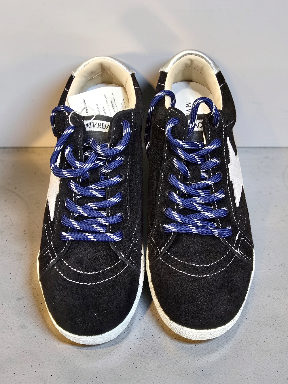 MVEUAC Women's Retro Star Suede Sneakers Black NWT Size 10 (EU 41)